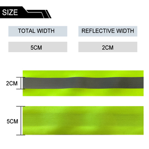 Cinta Reflectante Verde <span class=keywords><strong>WX</strong></span> para Coser, Rollo de 5 cm de Ancho, Cinta Elástica de Poliéster Reflectante para Uniformes y Ropa - Product Image 2
