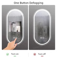 Miroir Intelligent Ovale Arc Anti-Buée LED Illuminé pour Projet Hôtelier