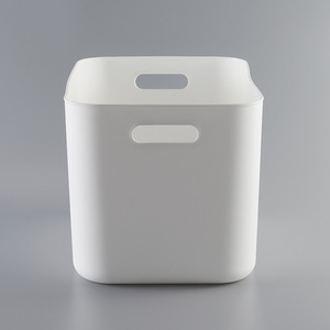 Plastic Storage Bins Rectangle With Lid For Clothing Toy Snack Organizer White Solid Color Standing Type - Product Image 4
