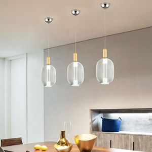 Nouveau design nordique moderne café salle à manger table linéaire suspendu simple suspension en verre - Product Image 2