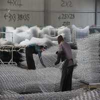 Rouleau de treillis métallique hexagonal tissé galvanisé et revêtu de PVC pour gabions renforcés, idéal pour la protection contre les chutes de pierres et les matériaux de construction métalliques.