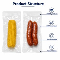 Sachet sous vide autoclavable BOPA RCPP transparent hermétique 121-130°C réutilisable pour Zongzi, plats préparés à base de maïs, en vrac