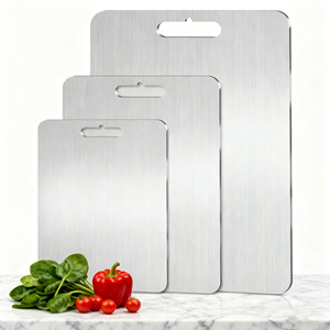 Juego de Tablas de Cortar de Titanio Puro, 3 Piezas, Rectangulares, Antibacterianas, Aptas para Lavavajillas, Tabla de Cortar para Verduras y Frutas - Product Image 3