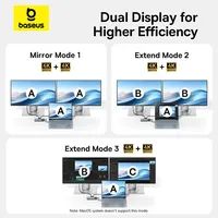   Hub USB 4K 60Hz, adaptateur double HDMI, séparateur 10 en 1, RJ45, USB 3.1 PD 100W, Hub Type C pour MacBook Pro Air