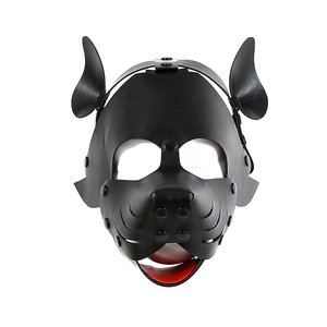 <span class=keywords><strong>Masque</strong></span> noir avec nez coqué et langue rouge pour enlever le casque de <span class=keywords><strong>chien</strong></span> accessoires de liaison <span class=keywords><strong>SM</strong></span> - Product Image 1