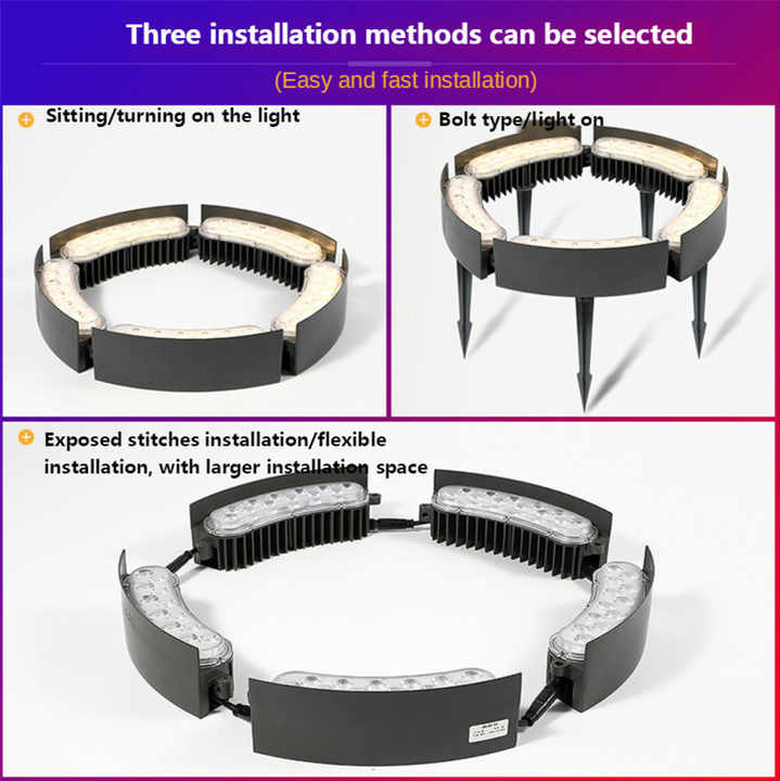 Liangte Outdoor RGB Color Palm Tree Ring Light 18W IP65