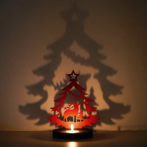 Adorno Navideño de Reno para Árbol de Navidad, Portavelas Decorativo de Madera Roja para Velas de Té, Decoración Festiva para el Hogar, Oficina o Mesa - Product Image 6
