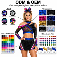 Tenue de Cheerleader Professionnelle Personnalisée avec Logo, Vêtement de Danse pour Spectacle, Costume de Compétition Pailleté, OEM ODM Vente en Gros