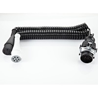 Conector de Remolque OEM de 24V y 15 Pines a Conector de Inyección de 7 Pines, Tipo N/S, Juego de Cables con Resorte Europeo