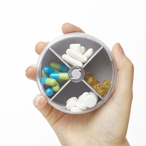 Portable Four Compartment Mini Pill Medicine <b>Storage</b> <b>Box</b> Plastic for Home Office Travel for Food <b>Kitchen</b> <b>Storage</b> - Product Image 1