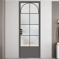 Porte vitrée à cadre en aluminium français antique Porte battante simple ou double ouverte pour pièces intérieures
