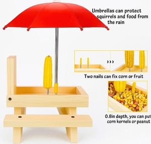 Sáng Tạo Ngoài Trời Bằng Gỗ Pet Bàn Ăn Băng Ghế Dự Bị Sóc Trung Chuyển & Ngô Đứng Vật Nuôi Bát & Ăn Thoải Mái Cho Ăn Nền Tảng - Product Image 5