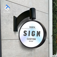 Enseigne rotative double face personnalisée, boîte lumineuse LED suspendue pour publicité extérieure, ronde, pour la décoration des entreprises, enseigne pour magasin, café
