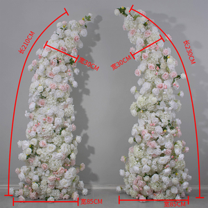 A-1768 grosir acara pintu masuk pernikahan Pink sutra buatan bunga tanduk lengkungan Set dekorasi pernikahan lengkungan bunga - Product Image 6