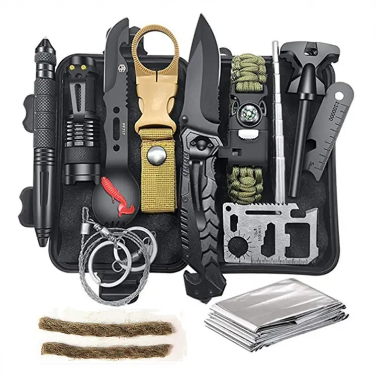 SD Wholesale OEM Professional Outdoor Survival Kit Emergency Tool Survival Gear Equipment Best Gift for Dad