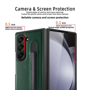 เคสโทรศัพท์หนังลายลิ้นจี่สไตล์มินิมอลสำหรับ Samsung Z Fold ลด 50% พร้อมช่องใส่ปากกา ป้องกันการตกกระแทก - Product Image 3