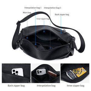 Borsa a tracolla a spalla singola a tracolla a tracolla Messenger da <span class=keywords><strong>uomo</strong></span> che corre Pack toracico con accesso laterale in <span class=keywords><strong>pelle</strong></span> e telefono - Product Image 3