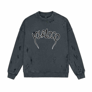 Bas <span class=keywords><strong>prix</strong></span> de gros hommes automne 100% coton lourd décontracté <span class=keywords><strong>sweat</strong></span> ample avec style unique col rond - Product Image 6