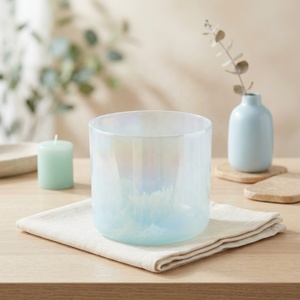 Cuenco de Cristal de Cuarzo Alquímico para Sonoterapia, Color Verde Glaciar Degradado HF, 432Hz 440Hz, para Meditación y Baño de Sonido - Product Image 1
