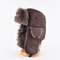 Gorro de aviador Ushanka de piel sintética gruesa para hombre, impermeable, cálido, con orejeras, estilo Lei Feng, para invierno, venta al por mayor, barato
