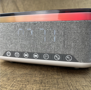 <span class=keywords><strong>Chargeur</strong></span> sans fil rapide 15W avec logo personnalisé, boîte à son BT 5.3, bruit blanc, TF, USB, AUX pour chambre, salon, voyage - Product Image 6