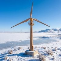 Système de stockage d'énergie tout-en-un, système éolien solaire 200 kW, triphasé 400 V AC, diamètre du rotor : 22 m, hauteur de la turbine éolienne solaire