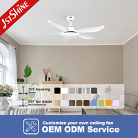 Ventilateur de plafond intelligent 1stshine 48 pouces avec télécommande, design moderne, efficace, assurance qualité, avec lumière LED