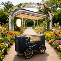 Chariot de fleurs d'extérieur Chariot de fleurs Chariot de crème glacée Vitrine Gelato Chariot de crème glacée Chariot de nourriture mobile