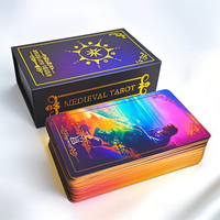 Cartes de tarot populaires en stock avec livret et boîte Oracle d'or avec boîte-cadeau RTS Tarot Card Game Deck