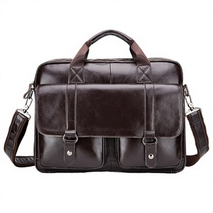 Sac en cuir véritable Crazy Horse de qualité supérieure, classique et luxueux pour homme, avec fermeture éclair, écologique et durable - Product Image 4