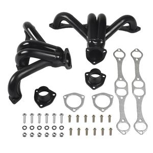 Ống xả tiêu đề cho 1975-1991 <span class=keywords><strong>Chevy</strong></span> khối nhỏ SB V8 262 265 283 305 327 350 400 <span class=keywords><strong>shorty</strong></span> tiêu đề ống xả Manifold Đen USA cổ - Product Image 1