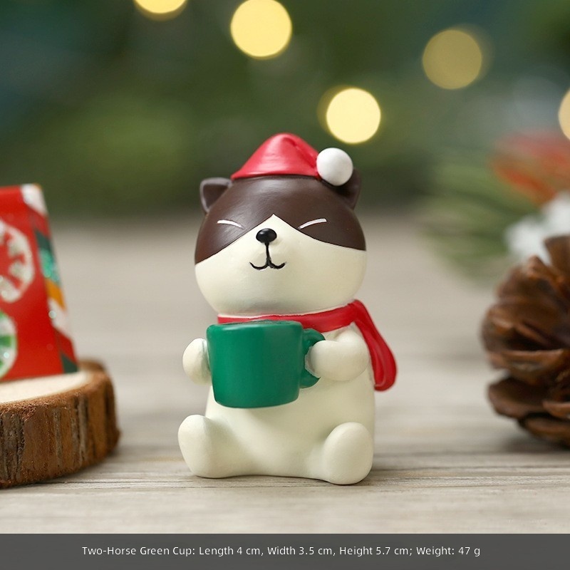 Dy2120-17c christmas cat drinking water