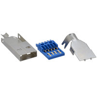 Ensemble de 3 connecteurs USB Type A Mini Micro USB 3.0 mâle à ressort 4, 9, 10 broches, coque de protection en acier inoxydable plaqué or