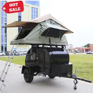 Manley Micro Canada Overland stile Camper rimorchio a goccia fuori strada con bagno e cucina esterna wc per la famiglia di 4