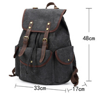 Sac à dos pour ordinateur portable en toile rétro personnalisé, fabriqué en usine, avec doublure en coton, adapté aux étudiants et aux sacs à dos de grande taille