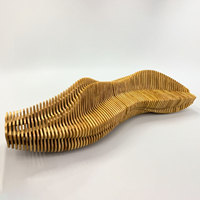 Y713 Chaise longue élégante contemporaine en fibre de verre et bois lamellé, idéale pour hall d'hôtel, extérieur, salle de sport, hôpital