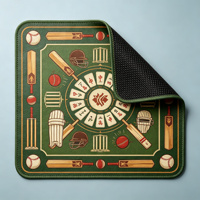 Tapis de Mahjong en microfibre antidérapant avec motif vitrail de cathédrale gothique et fenêtre rose noire et or, pour 4 joueurs, cadeau