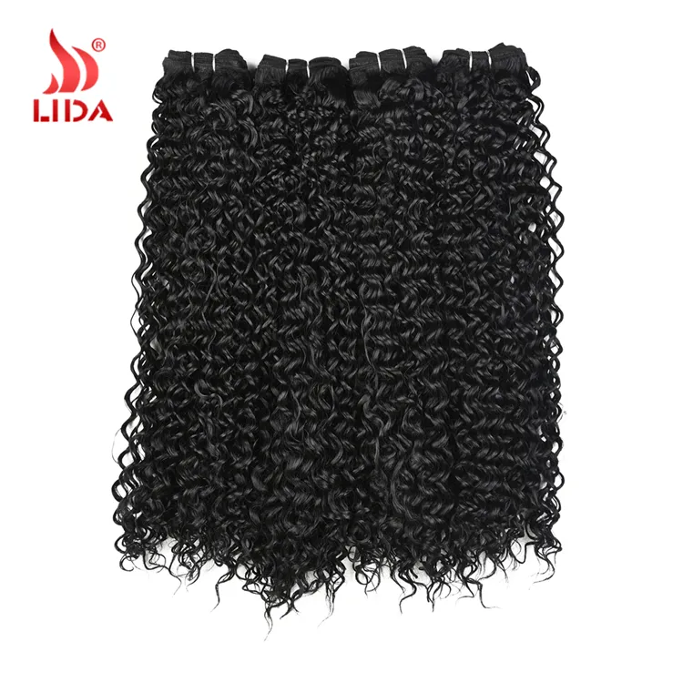 Lida Synthetic Water Wave Curly Hair Extensions weft weaves For black Women bundles