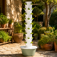 Système de culture vertical en tour de jardin à 9 étages, arrosage automatique, jardinière hydroponique pour herbes et légumes verts