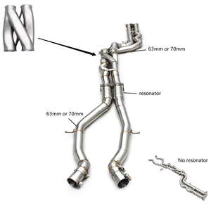 Tubo di <span class=keywords><strong>Scarico</strong></span> Centrale OEM da 2.5/2.75 Pollici con Tubo a Z a Lunghezza Uguale per BMW M3/M4 F80/F82/F83 S55 3.0T 2015-2017 in Acciaio Inox SS304 - Product Image 1