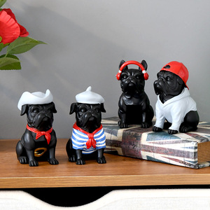 French Bulldog Resin <b>Ornament</b> 4Pcs Set Desk Home Decor Living Room Decoration - Product Image 3