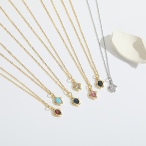 Collar Chapado en oro de 18 quilates con colgante de piedra de lágrima de tortuga marina con forma de estrella CZ circón piedra preciosa diamante piedra natal cobre Chic CZ - Product Image 4
