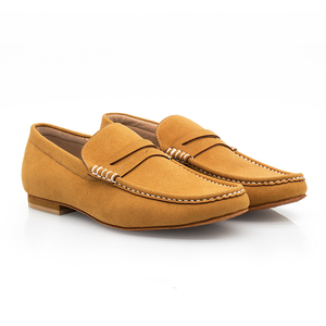 Sepatu Pantofel Serat Mikro Pria, Sneaker Salsa Ballroom Latin Kuning Lembut untuk Lelaki - Product Image 3