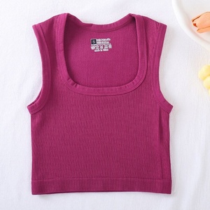 Top Corto Deportivo de <span class=keywords><strong>Tirantes</strong></span> con Cuello Cuadrado, Color Sólido, Ajustado, Transpirable y de Secado Rápido para Running y Fitness - Product Image 6