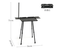 Nouvelle conception de table de cuisson BBQ portable en aluminium, détachable, réglable, moderne et pliable pour l'extérieur
