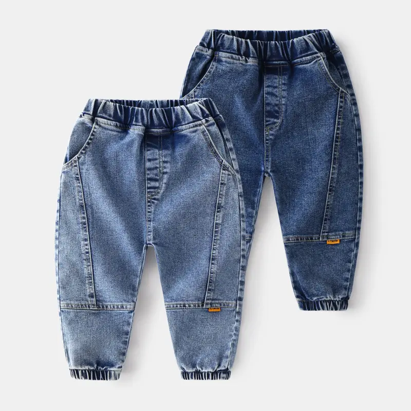 2021 spring and autumn boys jeans baby fashion trousers boys' stitching casual denim pants