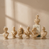 Bougie sculpturale moderne en cire de soja faite à la main, motif buste romain de statue grecque tendance, pour la décoration intérieure, Diwali, Fête des Pères