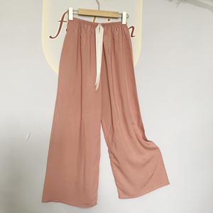 Pantalon de Pyjama d'Été pour <span class=keywords><strong>Femme</strong></span> – Grande Taille, Coupe Ample, Long – Pantalon de Pyjama pour <span class=keywords><strong>Femme</strong></span> <span class=keywords><strong>Enceinte</strong></span> – Léger, Style Large - Product Image 3