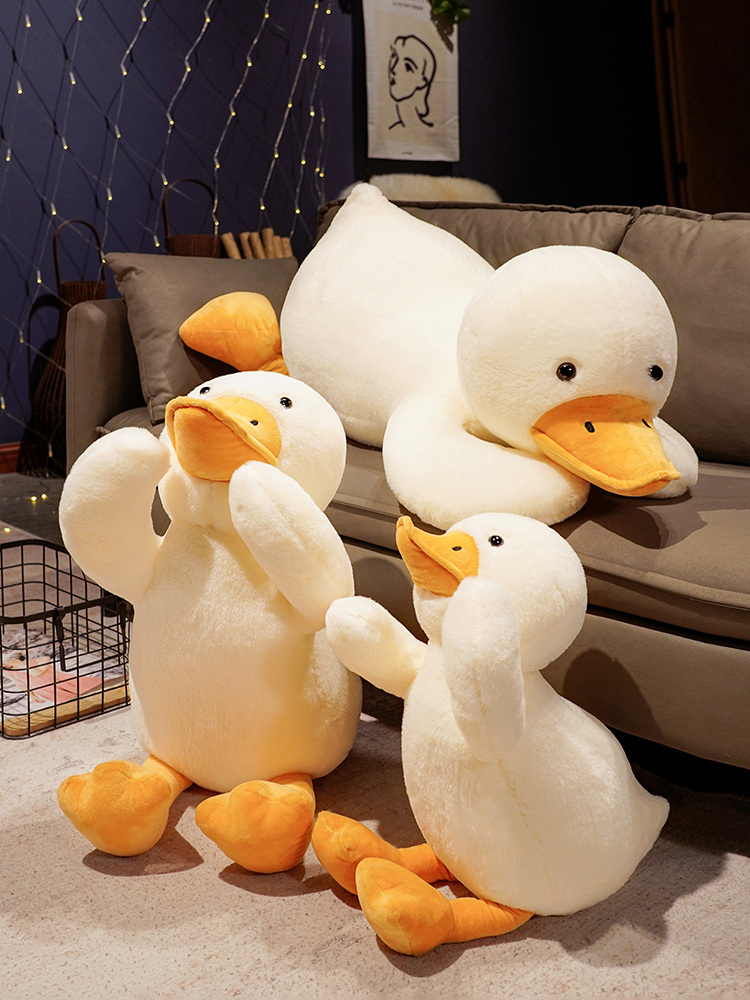 Zaloife Peluche Oie Jouet, 50cm Peluche Canards Grosse Feature Plush Poupée en Peluche, Oie Géante Peluche Blanc Oreiller en Peluche Cadeau pour Enfants