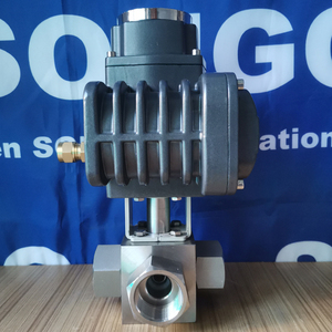 วาล์วควบคุมการไหลของน้ำแบบหมุน 4 ทาง AC220V DN32 PN40 ANSI Class 150 พร้อมลูกบอลกันระเบิด - Product Image 6